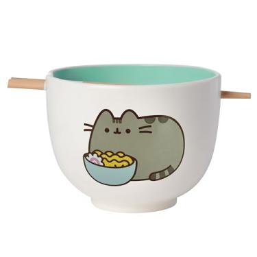 Imagem de Enesco Conjunto de tigela de ramen e pauzinhos Pusheen, o gato, 9 cm, multicolorido