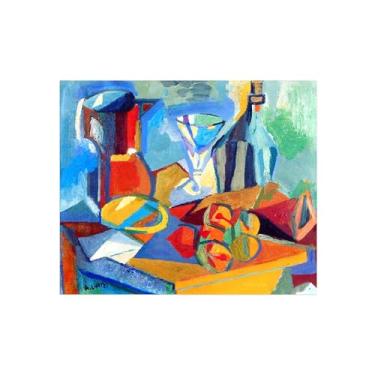 Imagem de Natureza Morta Quadro Parede em Tela-Famosas Pinturas para Sala de Jantar-Frutas-Decoração Cozinha Vintage 20x25cm Sem Moldura