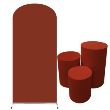 Imagem de TRIO CAPAS MESAS CILINDROS + capa para painel romano 2M X 1M MESMA COR DOIS LADO(TERRACOTA)