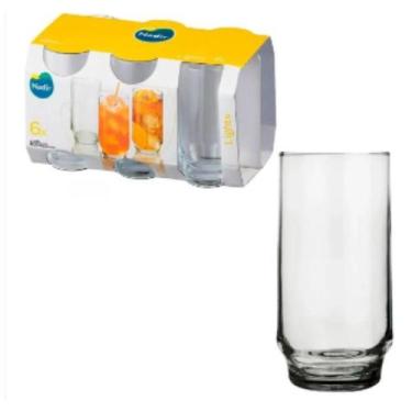 Imagem de Jogo Copo Lights Agua Suco Vidro Long Drink 300ml - Kit 6 un - NADIR F