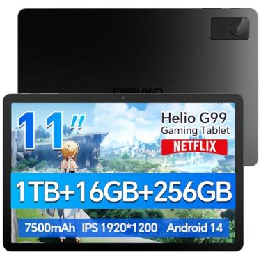Imagem de DigiLand Tablet para jogos Tab M11 PRO de 11 polegadas – SO Android 14, MediaTek Helio G99 Octa-Core, 16 GB de RAM + 256 GB de armazenamento, tela FHD, bateria de 10 horas, 8 MP + 13 MP, Wi-Fi 6