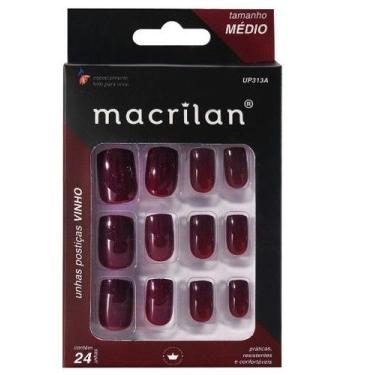Imagem de Unhas Postiças UP313A Tamanho Médio Vinho - Macrilan