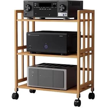 Imagem de Suporte De Hifi De Altura Ajustável Prateleira De Mídia Rack De Componentes De áudio Para Tv Dvd Players Caixas De Cabo 2 3 4 5 Tier Stereo Cabinet Record Storage Holder, Lxwxh, 80x38x53cm