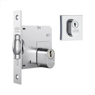 Imagem de Fechadura Rolete Stam 1005 Porta Pivotante Roseta Quadrada