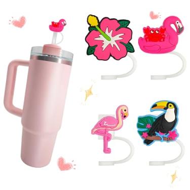 Imagem de 4 peças Hawaiian Bird Stanley Cup Cover Stanley Straw Topper Stanley Cup Accessories Stanley Cup 1,134 g