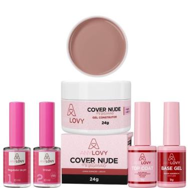 Imagem de Kit Anylovy com Base, Primer, regulador de PH,Top Coat e Gel, COVER NU