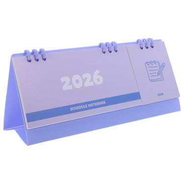 Imagem de SEWACC Calendário de mesa 2026: Calendário de mesa dobrável 2 em 1 com encadernação de fio duplo, agenda mensal semanal para uso escolar em casa