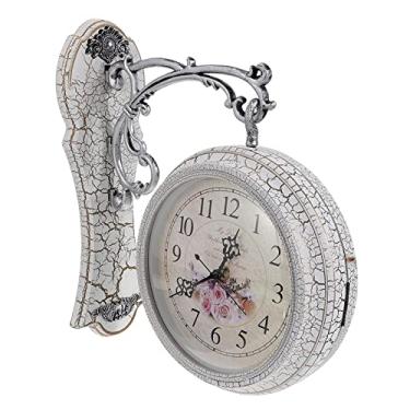 Imagem de Relógios de parede dupla face, montagem na parede, estação ferroviária, retrô, estilo rural, metal, ferro pendurado, relógio criativo para sala de estar, escritório, relógio silencioso (sem bateria)