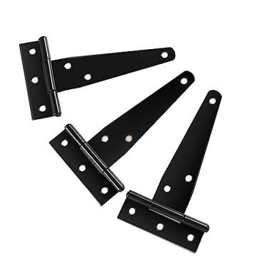 Imagem de Dobradiça preta em forma de T triangular à prova de ferrugem de ferro leve dobradiça de porta de madeira dobradiça triangular para porta e janela 1 peça (05)