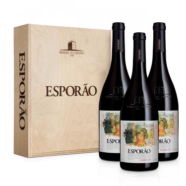 Imagem de KIT 3 VINHOS ESPORÃO RESERVA TINTO 750 ML CAIXA DE MADEIRA