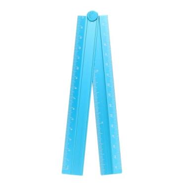 Imagem de Generic Régua reta dobrável transferidor métrico de liga de alumínio de 30 cm, régua angular dobrável, ferramenta de medição geométrica com linha angular para escritórios de artistas de arquitetos