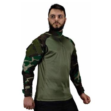 Imagem de Camisa Combat Shirt Tática Safo Militar Rip Stop Woodland-Masculino