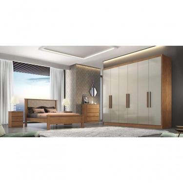 Imagem de Guarda Roupa Casal 100% Mdf 6 Portas 6 Gavetas - Linea-cumaru-fendi - Móveis Horizonte