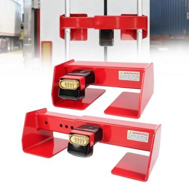 Imagem de Trava de carga resistente, fechaduras de contêiner de segurança máxima, fechaduras de contêiner de envio combinadas para porta de reboque, antifurto, à prova de ferrugem, segurança de carga (trava de