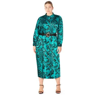 Imagem de City Chic Vestido feminino - Anya, Paisley azul, 25 Plus Size