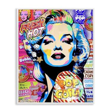 Imagem de Stupell Industries Marilyn Candy Pop Style Arte giclée emoldurada branca, design por Jess Stempel, 76 x 61 cm