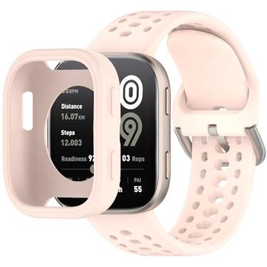 Imagem de QHBAMD Pulseira de silicone para relógio Amazfit Bip 6 A2435 – capa de TPU macio, respirável, impermeável, com fecho seguro, para academia, corrida o dia todo