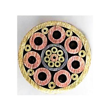 Imagem de Rebites De Mosaico De 8mm Para Cabo De Faca - 1 Peça, 9/39cm De Comprimento Com 20 Opções De Padrões, Material: Aço, Latão E Cobre, Padrão Em Ambos Os Lados(Pattern 6,39cm)