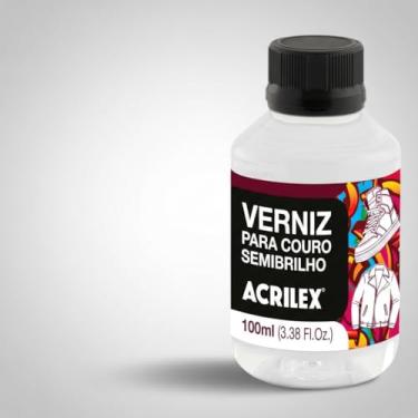 Imagem de Verniz Para Couro Acrilex 100ml Base Água | Semibrilho, Fosco ou Brilhante | Acabamento Profissional, Proteção e Renovação para Couro Natural e Sintético (Semi-Brilho)