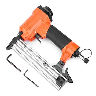 Imagem de Grampeador pneumático de pistola de pregos retos Air Brad Nailer de grau industrial Construção de aço fundido para serviços pesados ​​para projetos de carpintaria e carpintaria DIY