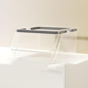 Imagem de Caixa de armazenamento portátil de mesa, cesta de armazenamento empilhável de grande capacidade, lanches, itens diversos, artigos de papelaria