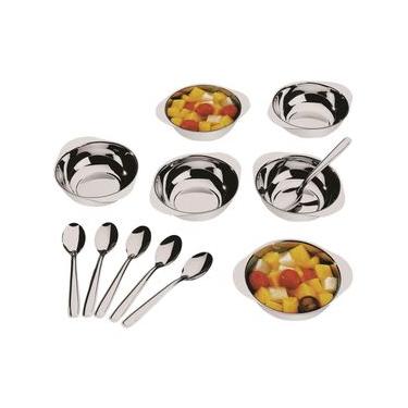 Imagem de Conjunto de Tigelas para Sobremesa Brinox Jornata em Aço Inox 9,2 cm – 12 Peças