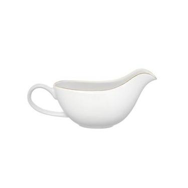 Imagem de Molheira Em Porcelana Branca Royal Com Bordado Dourada 450Ml - Hauskraft