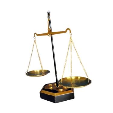 Imagem de YIJU Balança da Justiça Dourada para Escritório de Advocacia, Expositor de Joias de, Decoração para Quarto, Centro de Mesa ou Sala de Estar, Style a L