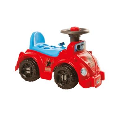 Imagem de Carrinho Andador Interativo Infantil, Azul e Amarelo, com 6 Peças Geométricas e Buzina, 33x25x54cm, para Crianças a partir de 12 Meses