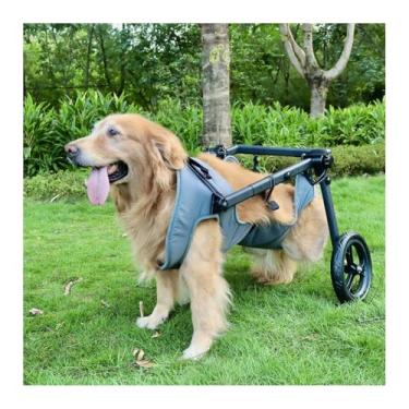Imagem de HGTRH Cadeira de rodas para cães grandes, carrinho ajustável para animais de estimação com pneus de PVC e estrutura de alumínio leve, suporte de perna traseira para reabilitação de cães feridos, 2GG