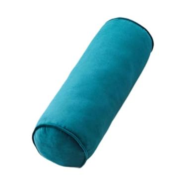 Imagem de Generic Almofada cilíndrica de apoio para o pescoço, ideal para apoiar o estômago, tornozelos, costas ou para assistir TV no sofá, Azul