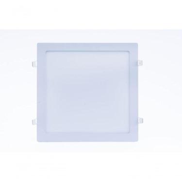 Imagem de Plafon Led Slim 6w Quadrado Embutir 6500k Branco Frio Bivolt -kit Com 8 Unidades