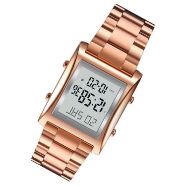 Imagem de ZJchao Relógio Esportivo de Tempo Duplo Masculino, Relógio Com Luz de Fundo Com Cronômetro Digital LED para Corrida e Esportes Ao Ar Livre.Relógio à Prova D'água 50M, Adequado para (Rosa vermelha)