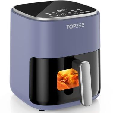 Imagem de TOPZEE Air Fryer 12 em 1, fritadeira compacta e grande de 5,5 litros, calor preciso de 38-204 °C, circulação de ar quente de 360°, 95% menos óleo, refeições rápidas e fáceis, assar, secar, reaquecer