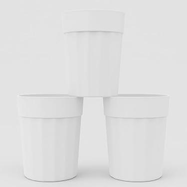 Imagem de Kit de Copos Reutilizáveis 350ml Plástico Resistente Colorido para Festa Infantil Eventos Escolares(BRANCO,20)