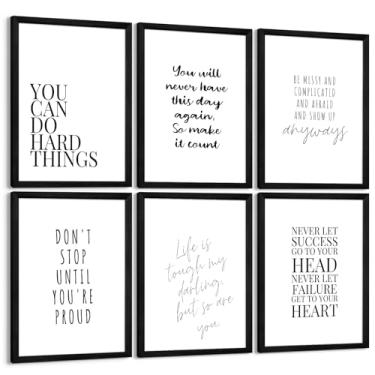 Imagem de Arte de parede inspiradora para escritório, citações motivacionais, arte de parede em tela, positiva, pôsteres para sala de aula, fotos de escritório, obras de arte inspiradoras para mulheres, casa