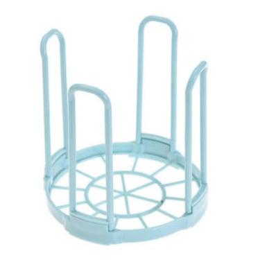 Imagem de Organizador de tigela de plástico para economia de espaço, suporte de exibição para balcão de cozinha, azul