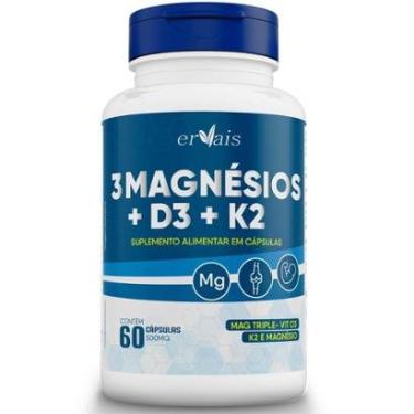 Imagem de 3 Magnésio - Malato + Taurato + Bisglicinato + D3 + K2 - 60 cáps-Unissex