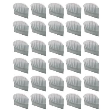 Imagem de Kit 30 Chapéu Chef Tok Tnt Plissado Cozinheiro Profissional