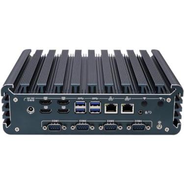 Imagem de Partaker Computador industrial sem ventilador, Mini PC, IPC, Core I7 1255U, I15, 4 x HDMI, 2 x LAN, TPM2.0, 4 x COM COM1/2 para RS232/RS485, 8G RAM, SSD 256G