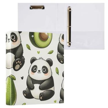 Imagem de Pasta de prancheta de abacate Panda redonda com 3 anéis, organizador de fichário de 2,5 cm para tamanho carta (21,6 cm x 28 cm), 1 pacote