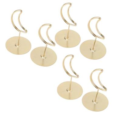 Imagem de GLOGLOW Porta-cartões de Lugar 6 Peças Porta-números de Mesa Em Formato de Lua, Suporte para Cartão de Nome para Casamento, Festa, Exibição de Menu de Restaurante, Porta-Notas para Notas