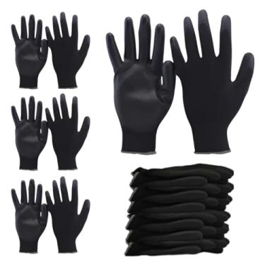 Imagem de Luva de Segurança Multitato PU Preta Proteção 12un - Luva Profissional Tática para Mecânico Construção e Manuseio de Precisão