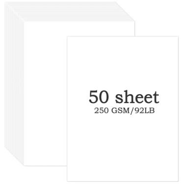Imagem de 50 folhas de papel grosso cartolina lisa para cartões pesados para convites, menus, casamento, cartões DIY, papel grosso de 250 g/m²