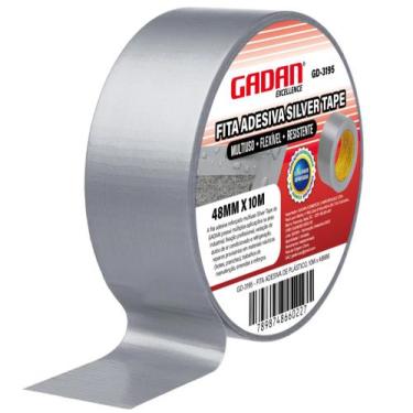 Imagem de Fita Adesiva SIlver Tape 10m Multiuso 48mm x 10 Metros Vedação Cinza P