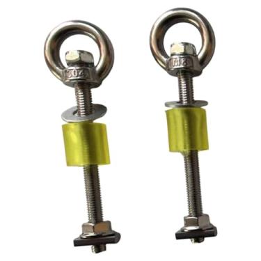 Imagem de JicSuXi 2x Parafuso Olhal de aço Inoxidável com Trilho em T para Fixação de Cordas e Elásticos, Corda de Alta Resistência, Comprimento 10 Cm