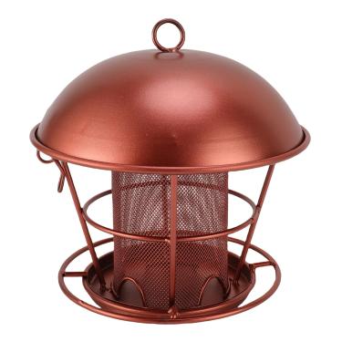 Imagem de Luocute Alimentador de Pássaros de Metal, Alimentador de Pássaros de Ferro Pendurado Ao Ar Livre Com Grande Design de Cúpula Redonda para Jardim de Quintal, Fácil de Limpar e