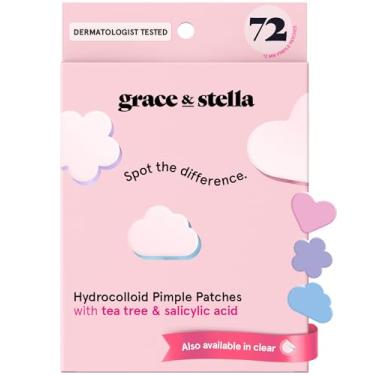 Imagem de grace & stella Adesivos de espinhas premiados para rosto (multiformes, 72 unidades) - Adesivos hidrocolóides para acne para rosto - Testado por dermatologistas, veganos, adesivos de espinhas livres de