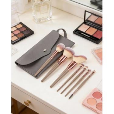 Imagem de Conjunto de 7 pincéis profissionais de maquiagem com bolsa, perfeito para presentes de Natal, Dia das Bruxas e Ação de Graças DJA19-011