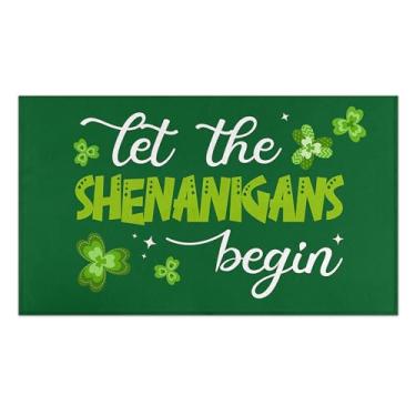 Imagem de Tapete de porta do dia de São Patrício, trevo verde, capacho de boas-vindas, decorações do dia de São Patrício, antiderrapante, tapete de gnomo de São Patrício, decoração do dia de São Patrício, para